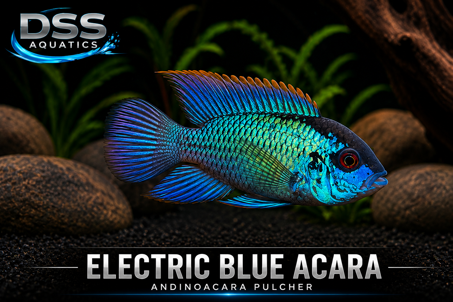 Electric Blue Acara (Premium Live Fish)